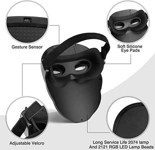 Rave LED Mask- App Control Programmable LED Bluetooth Mask